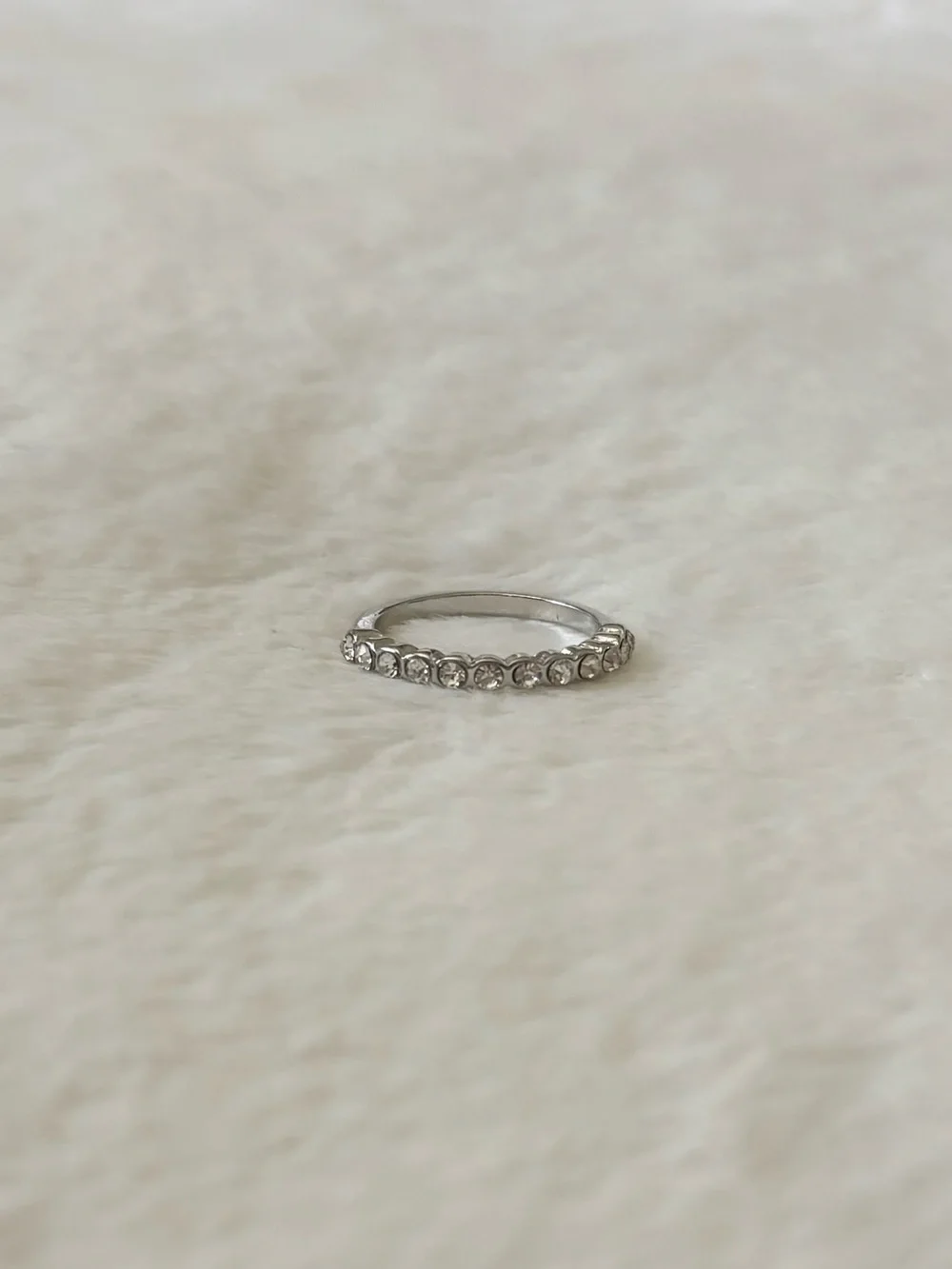 5/$15 🩷 MUST BUNDLE Classic Silver Crystal Half-Eternity Ring - Clear Stone